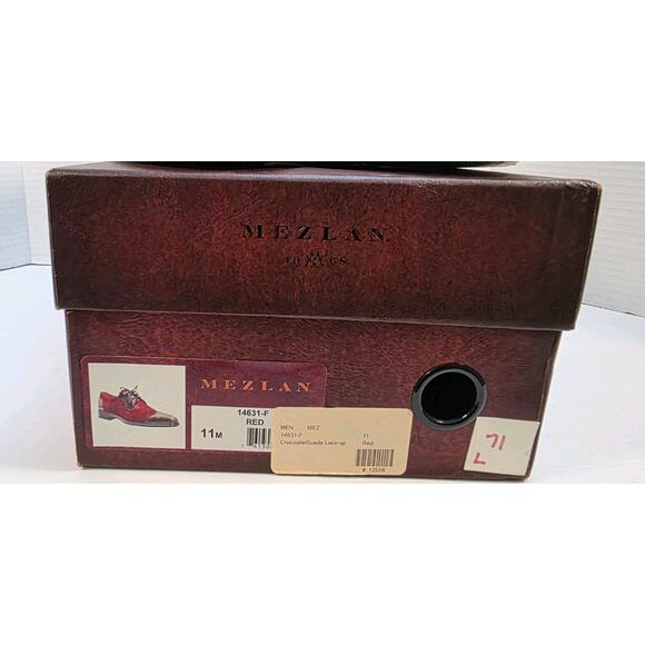 Mezlan Mens shoes size 11m Red Crocodile and Suede 14631-F - Picture 10 of 11